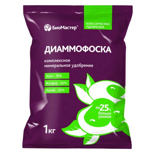 Диаммофоска 1кг минеральное удобрение N10%, P26%, К26% БиоМастер